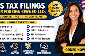 fax and file US tax form 1099, 5472 and 1120