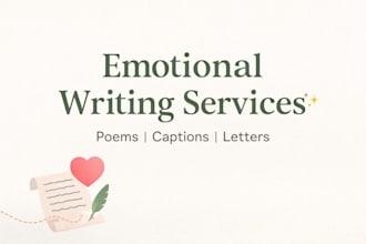write emotional poems, captions and heartfelt letters