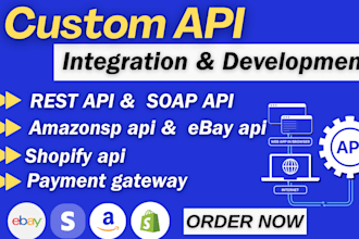 fix or develop shopify api, amazon sp api, soap api,  ebay, rest api integration