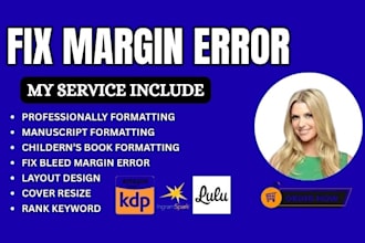 do professional book formatting, fix margin errors for KDP and ingramspark