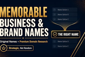 create memorable business and brand names with domain research