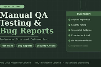 manually QA test your web app and deliver a bug report