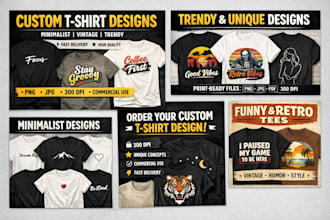 create trendy tshirt designs for print on demand