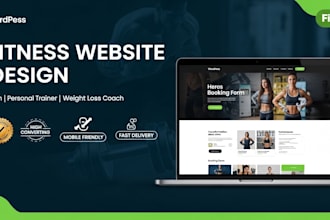 design a professional fitness, gym or weight loss coaching wordpress website