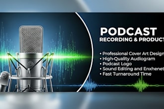 design unique itunes spotify and apple podcast cover art with a custom logo