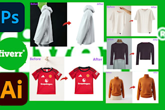 do ghost mannequin image editing, neck joint, apparel image editing