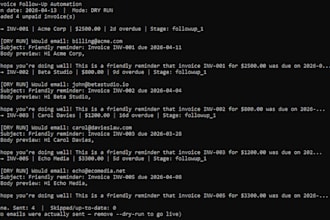 set up automated reminder emails for unpaid invoices