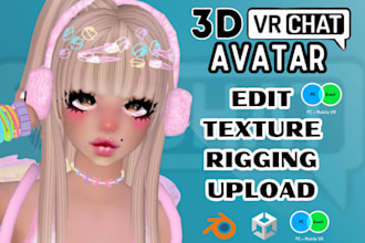 upload, edit, rig vrchat avatar anime vrc avatar furry nsfw avatar vr character