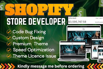 be your shopify developer, SEO, coding, bug fix, fix theme licence, errors