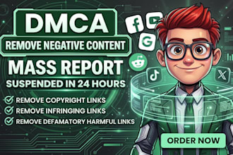 send takedown copyright harassing and defamatory copyright content by under dmca