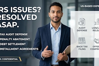 resolve irs isses asap, fix irs tax problem, audit, tax debt or penalties