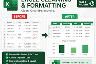 clean, format and organise your excel spreadsheet