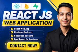 be your react js website front end web developer with firebase and supabase