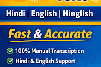 transcribe hindi, english or hinglish audio fast