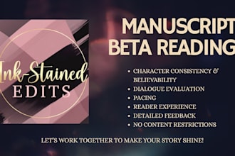 beta read your fiction manuscript and deliver detailed feedback