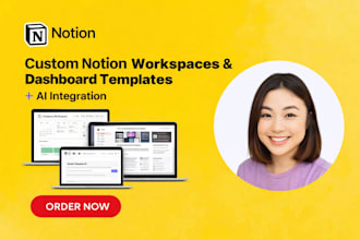 build custom notion workspace, notion dashboard website templates ai integration