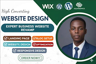 design a professional responsive website on wix or wordpress