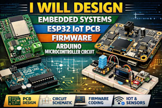 design embedded system, esp32 iot pcb, firmware, arduino microcontroller circuit