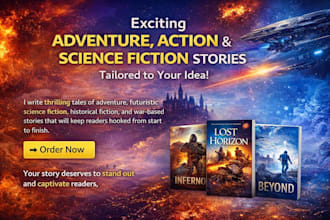 write adventure, action and science fiction story or novel