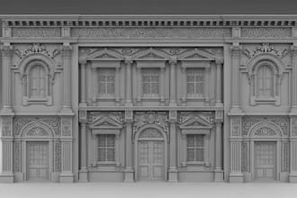 do 3d facade facade design architectural rendering 3d monument exterior design
