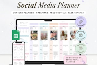 create a social media content planner spreadsheet for instagram tiktok creators