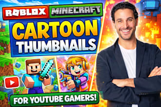 draw roblox minecraft cartoon thumbnails anime gaming video edit youtube avatar