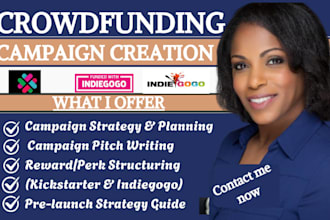 create crowdfunding campaign on kickstarter indiegogo gofundme promotion