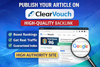 publish your PR article on clearvouch for SEO backlinks and brand exposure