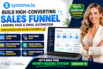 build systeme io sales funnel, systeme io optin page landing page and automation