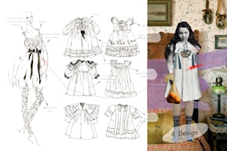 create a fashion portfolio with boards and sketches