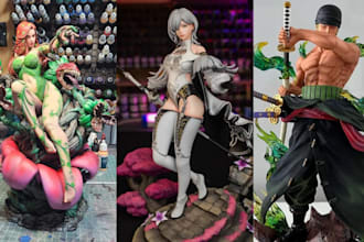 3d print and paint custom 3d anime action figure miniature statue stl printing