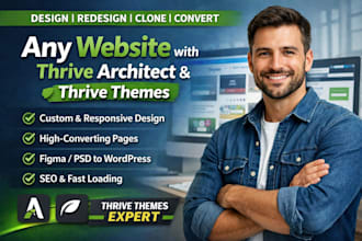 design, redesign, or convert any website with thrive architect thrive themes