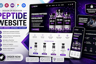 peptide website, peptide store, woocommerce peptide website, supplement website