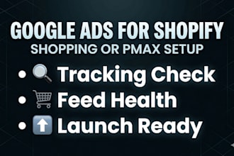 set up google ads for shopify shopping or performance max with tracking