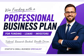 write a business plan with financial projections and market research