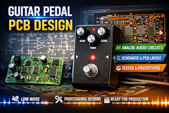 do guitar pedal circuit, pcb, tested analog audio schematic