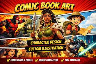 draw professional comic book, character design, and storyboard illustration