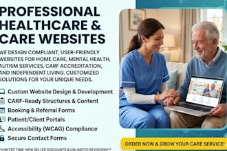 design a mental health, home care, carf, autism and independent living website