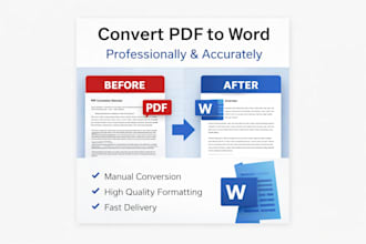 iwill convert PDF to word professionally and fast