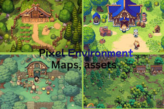 do pixel art tileset character sprite sheet game art asset tile map background