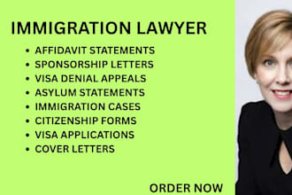 handle immigration cases, visa applications, asylum claims,and citizenship forms