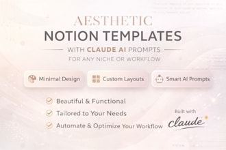 design an aesthetic claude ai powered notion template for any niche