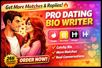 write dating app profile bio tinder bumble hinge to get matches and replies