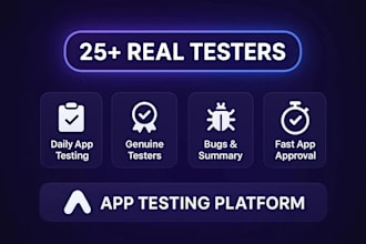 provide google play testers, android tester, app testing