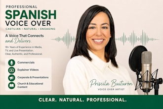 record spanish castilian voice over for corporate and ads