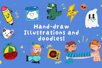 create cute illustrations and doodles in 24 hours