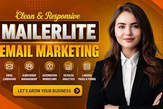 set up mailerlite email marketing automation, campaigns and landing page