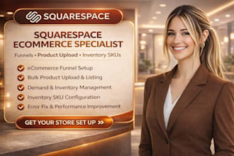 squarespace ecommerce funnel product upload, listing demand, inventory sko setup