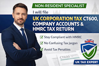 file UK corporation tax ct600 company accounts and hmrc tax return for residence