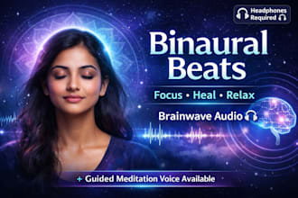 create binaural beats meditation music for focus, healing, chakra and deep relax